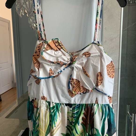 FARM RIO Mixed Prints Bow Sleeveless Midi Dress - Picture 11 of 15
